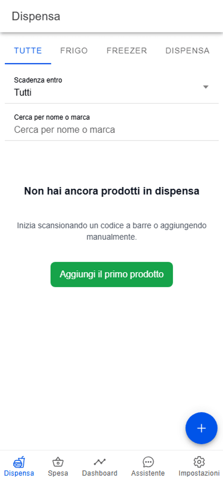 La dispensa Foodate con le scadenze